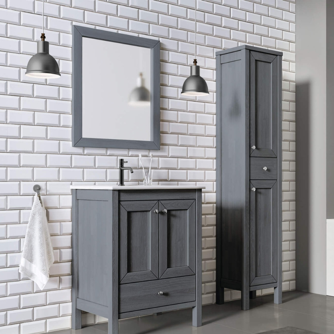 Lustro w stylu retro z drewnianą ramą - fot. Elita Meble Oak